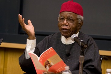 (Cambridge, MA - November 17, 2008) Novelist Chinua Achebe reads some of his poetry Monday Afternoon for a packed Tsai Auditorium as the guest speaker for this year's Distinguished African Studies Lecture. Staff Photo Nick Welles/Harvard News Office